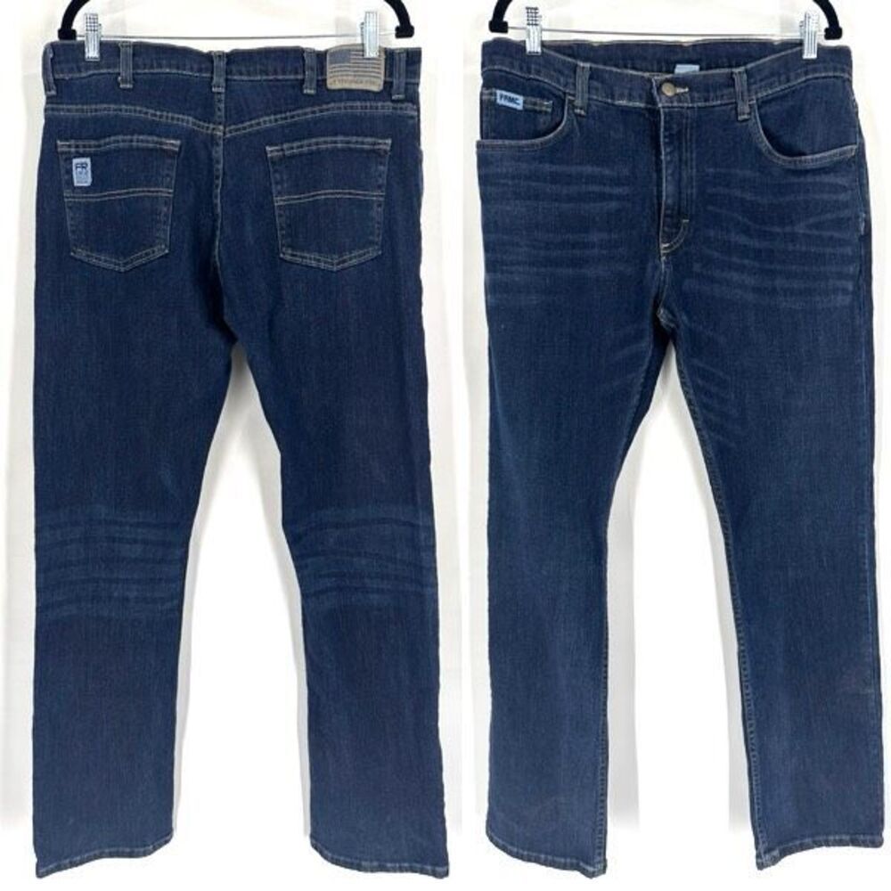 Tyndale Men's Cat 2 FRMC Fire Resistant Denim Jeans Dark Wash‎ Blue Size 35x34